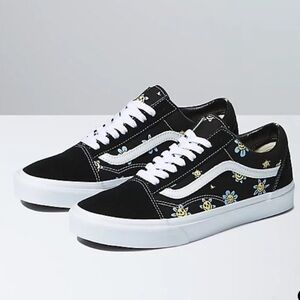 Vans Old Skool Trippy Grin Floral Black Men's Classic Skate Shoes